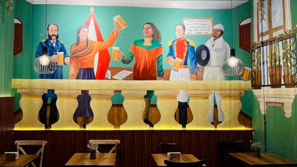 Murals in Passion Cerveceria in Pueblo Libre