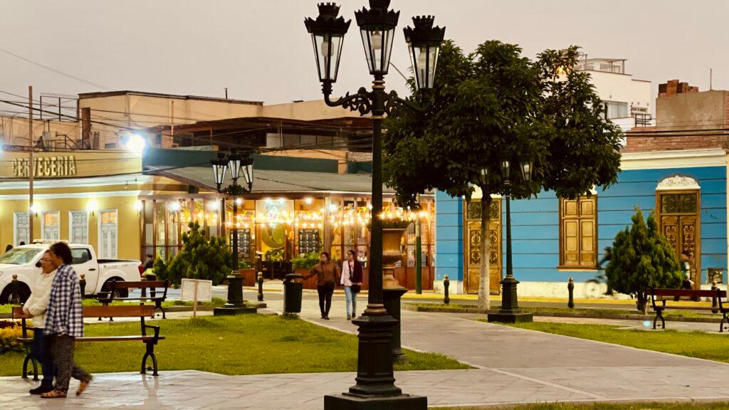 Hops Cerveceria in Pueblo Libre from Plaza Bolivar