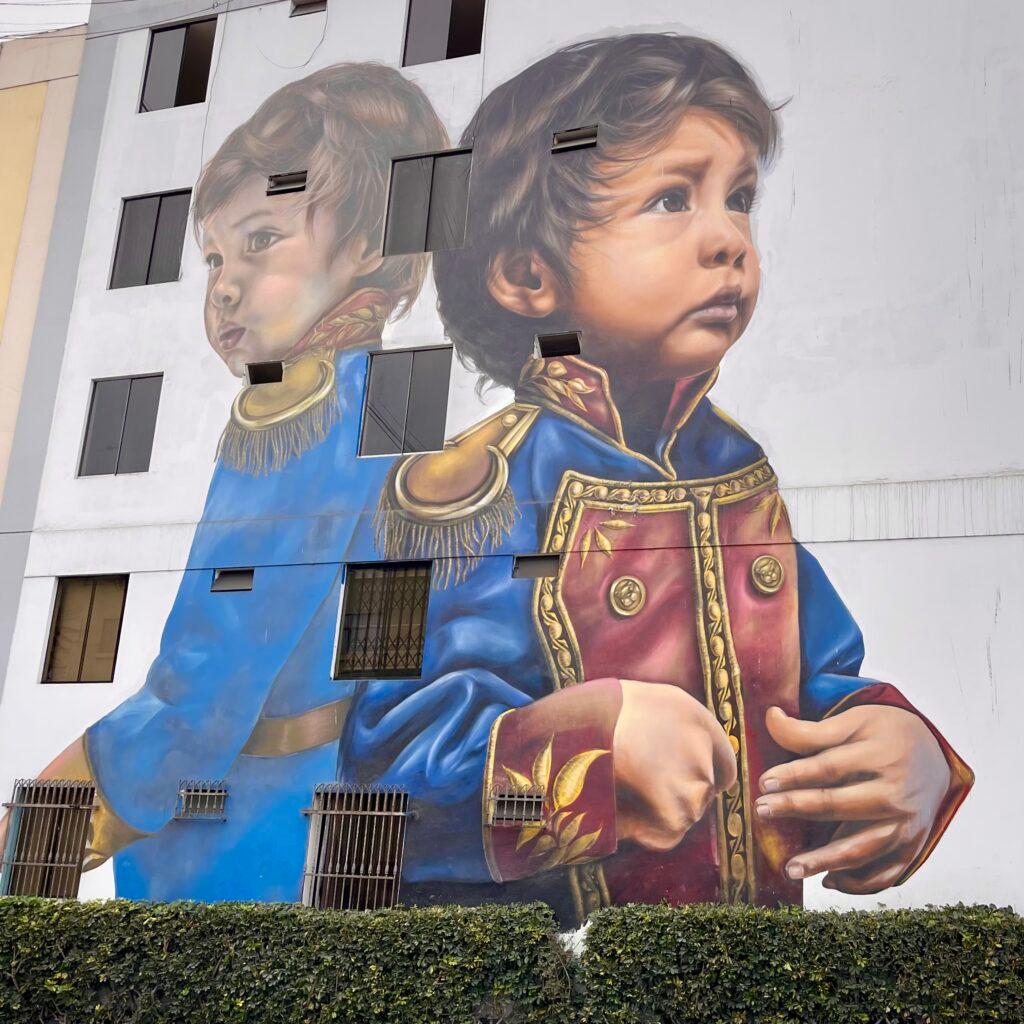 Baby Simon Bolivar Mural in Pueblo Libre