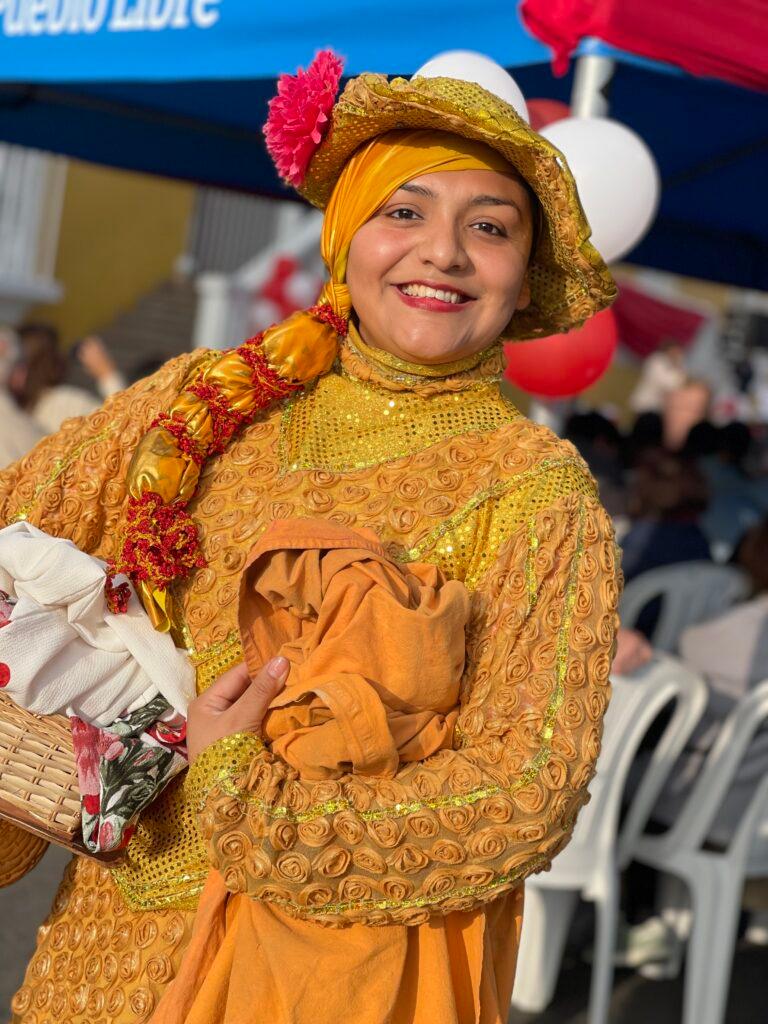 Traditional Colonial era costumes in Pueblo Libre, Lima Peru