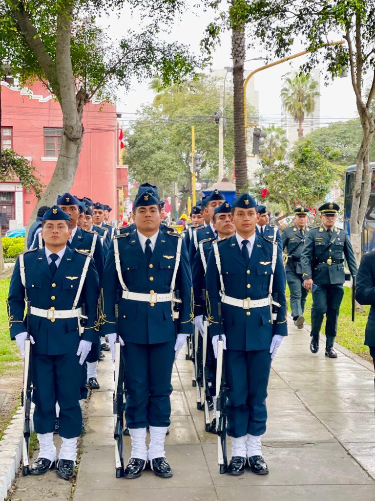 Cadets in Pueblo Libre during the Great Military Parade of Peru