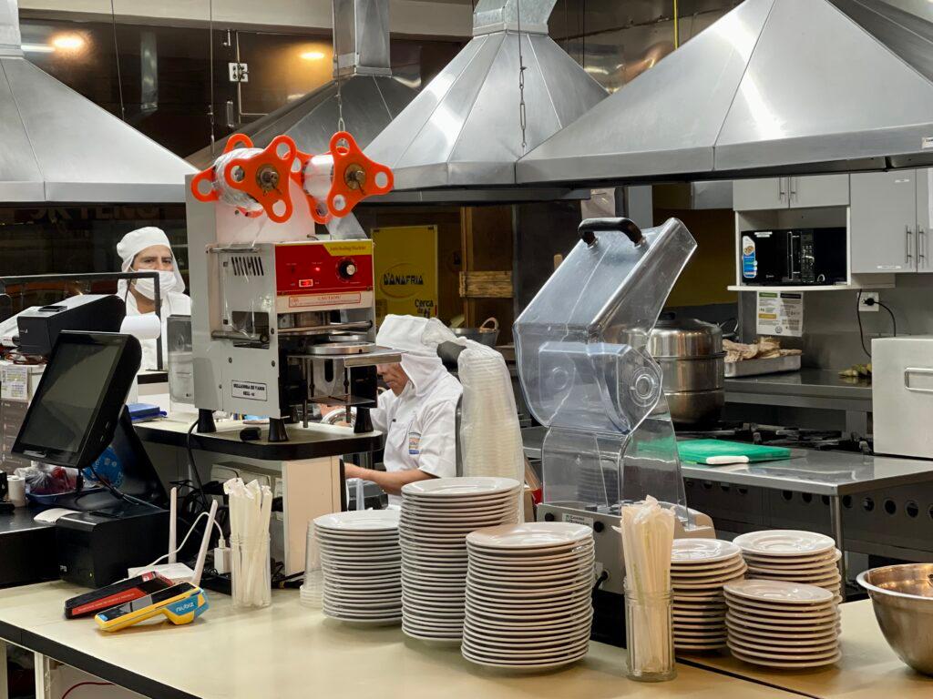 Kitchen of Chicharrones Don Lucho in Pueblo Libre where the best chicharrones in Lima are made
