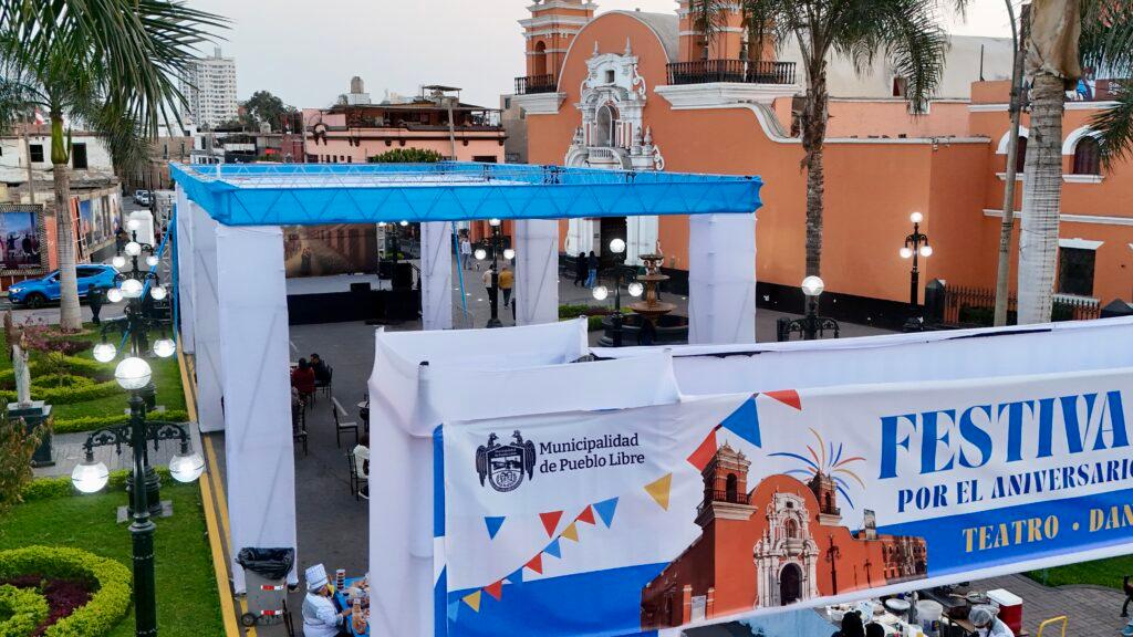 Santa Maria Magdalena Church in Pueblo Libre during August anniversary celebrations
