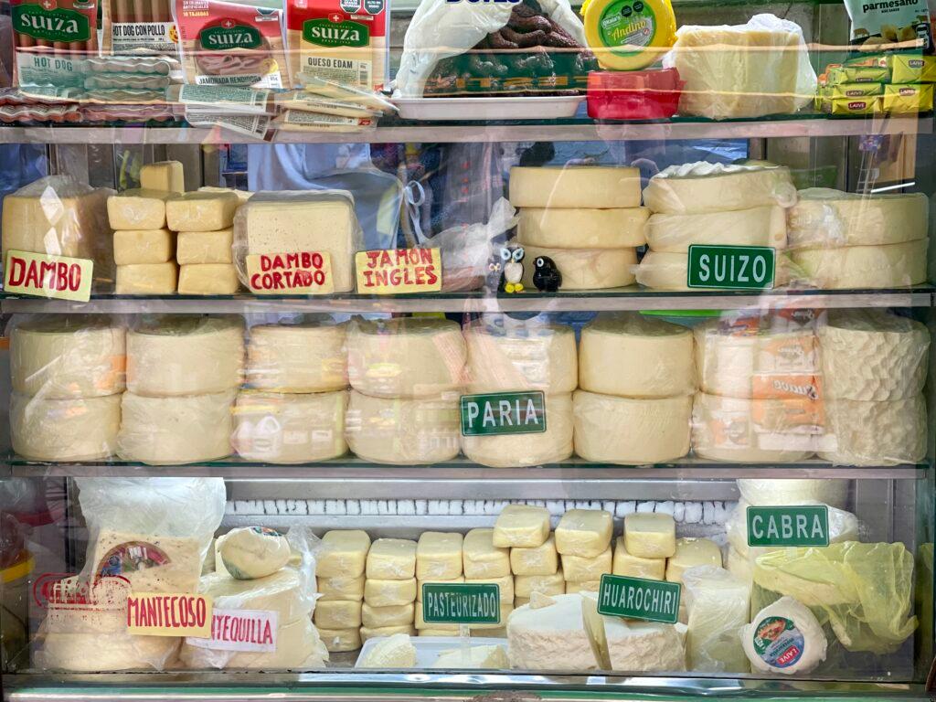 Artesanal Cheeses in the traditional Mercado de Pueblo Libre