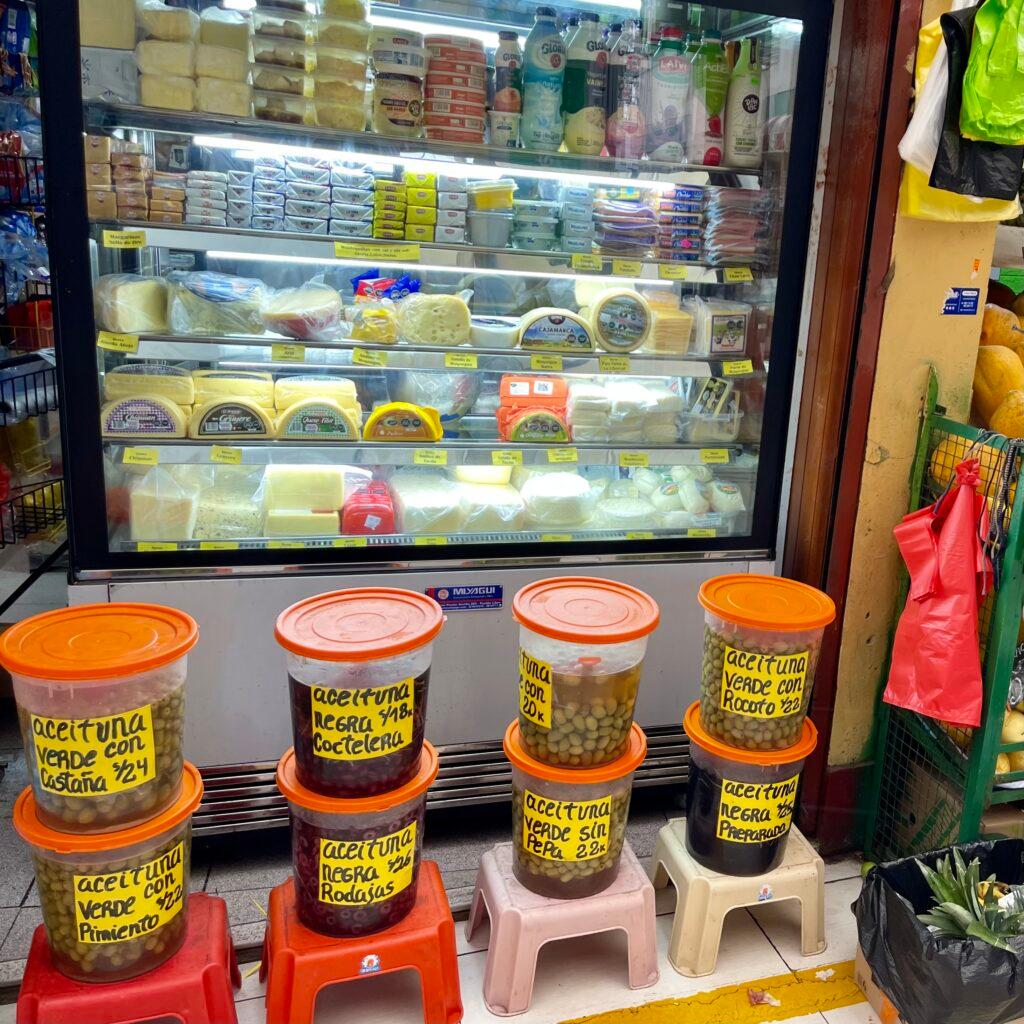 Boutique cheeses in the Pueblo Libre Markets