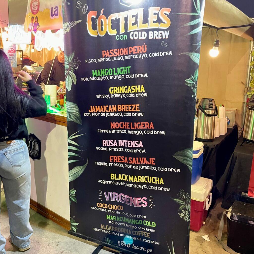 Cold Brew Cocktails at Festival Cafesazo Peruano in Lima