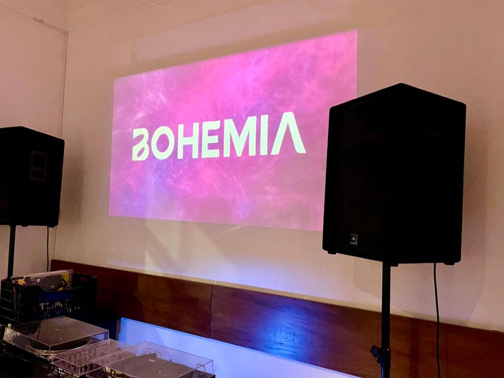 DJ setup and audiovisual show at Bohemia Taberna Cultural in Pueblo Libre Lima
