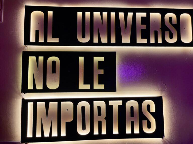 Neon lighting at Tempo Bar Pueblo Libre