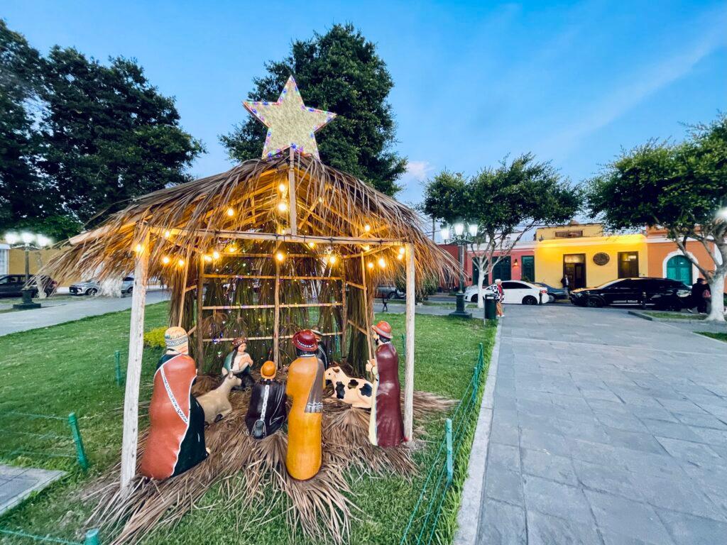 Christmas nativity scene in Plaza Bolivar, Pueblo Libre