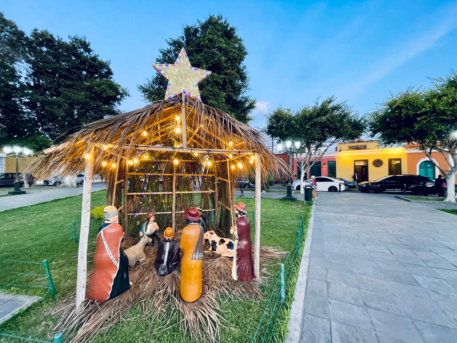 Christmas nativity scene in Plaza Bolivar, Pueblo Libre