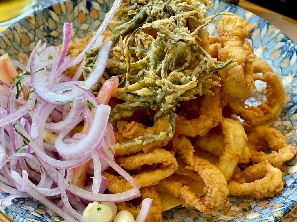 Calamari rings at La Pescadora in Magdalena del Mar, Lima