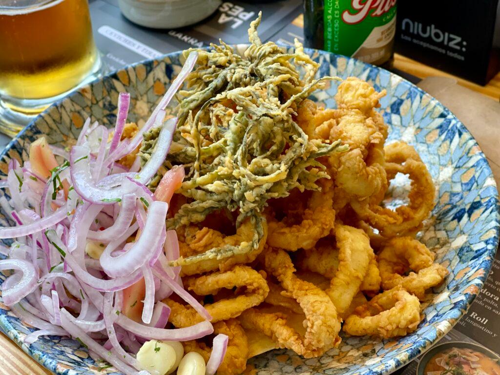 Giant Calamari at La Pescadora in Lima Peru