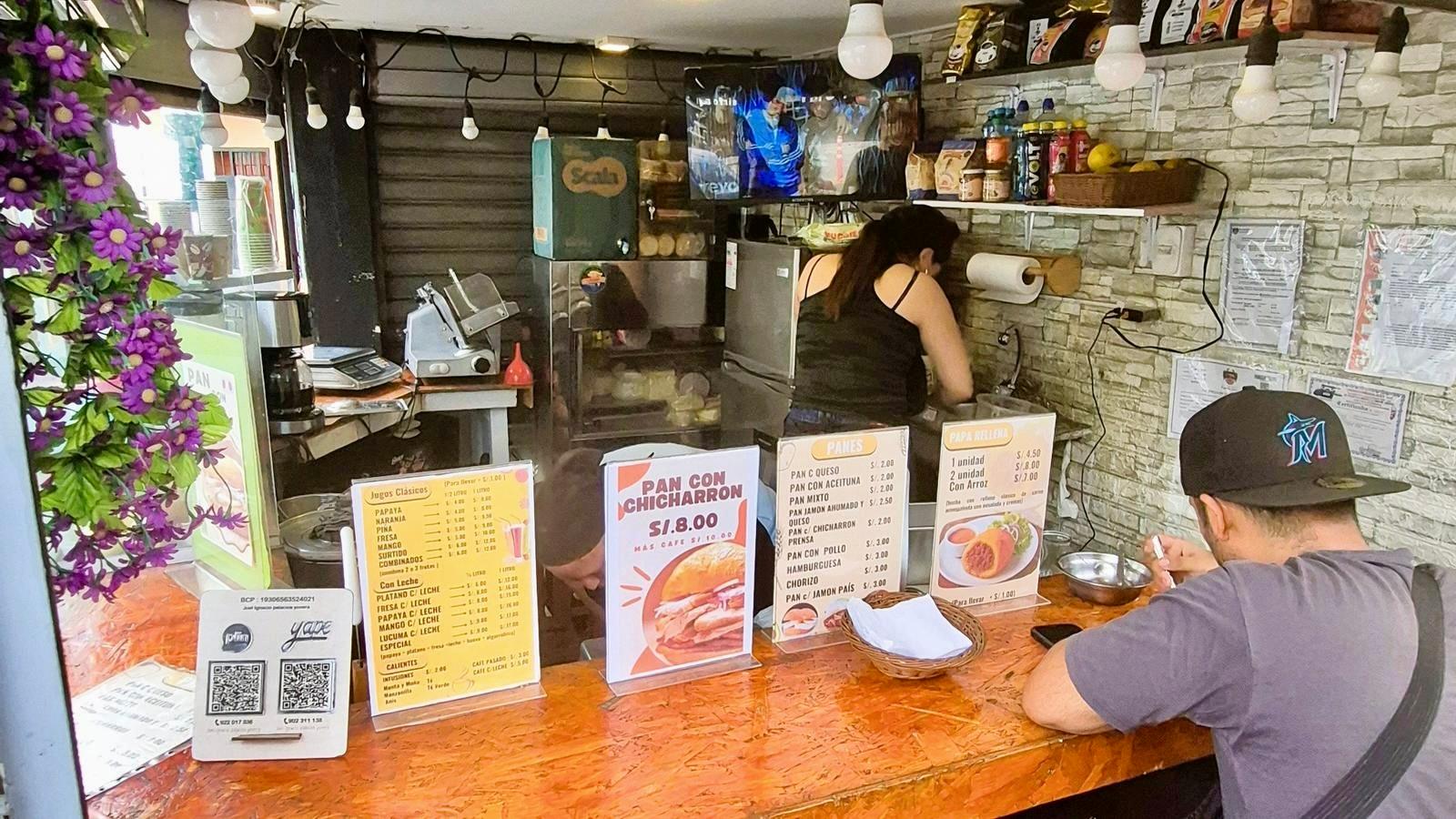 Tourists eating at Monka Cafe in Pueblo Libre Lima